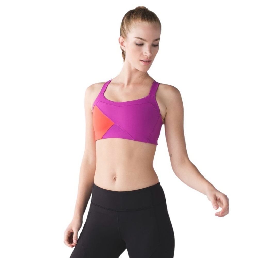 Lululemon Sports Bra Women’s Size 8 US Ultra Violet/Alarming Kanto Catch‎ Me